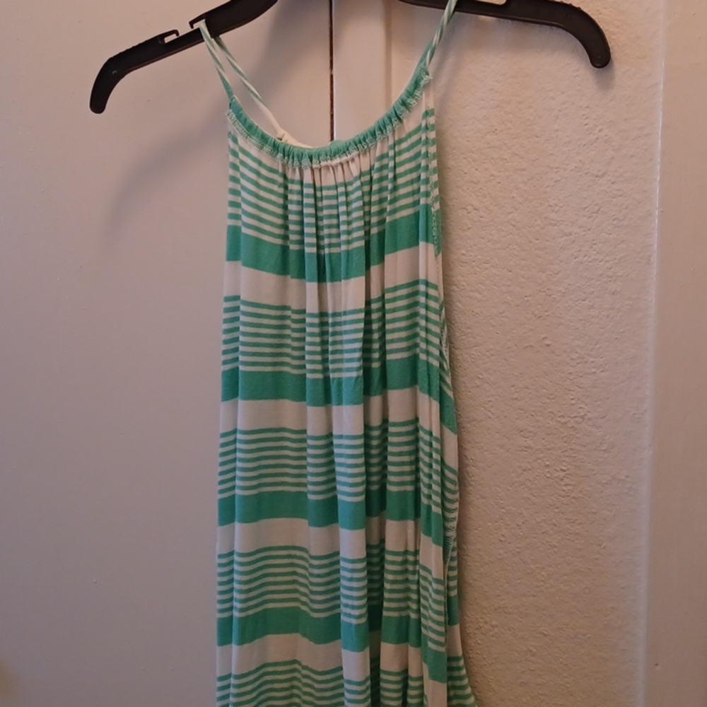 Blue and white maxi dress